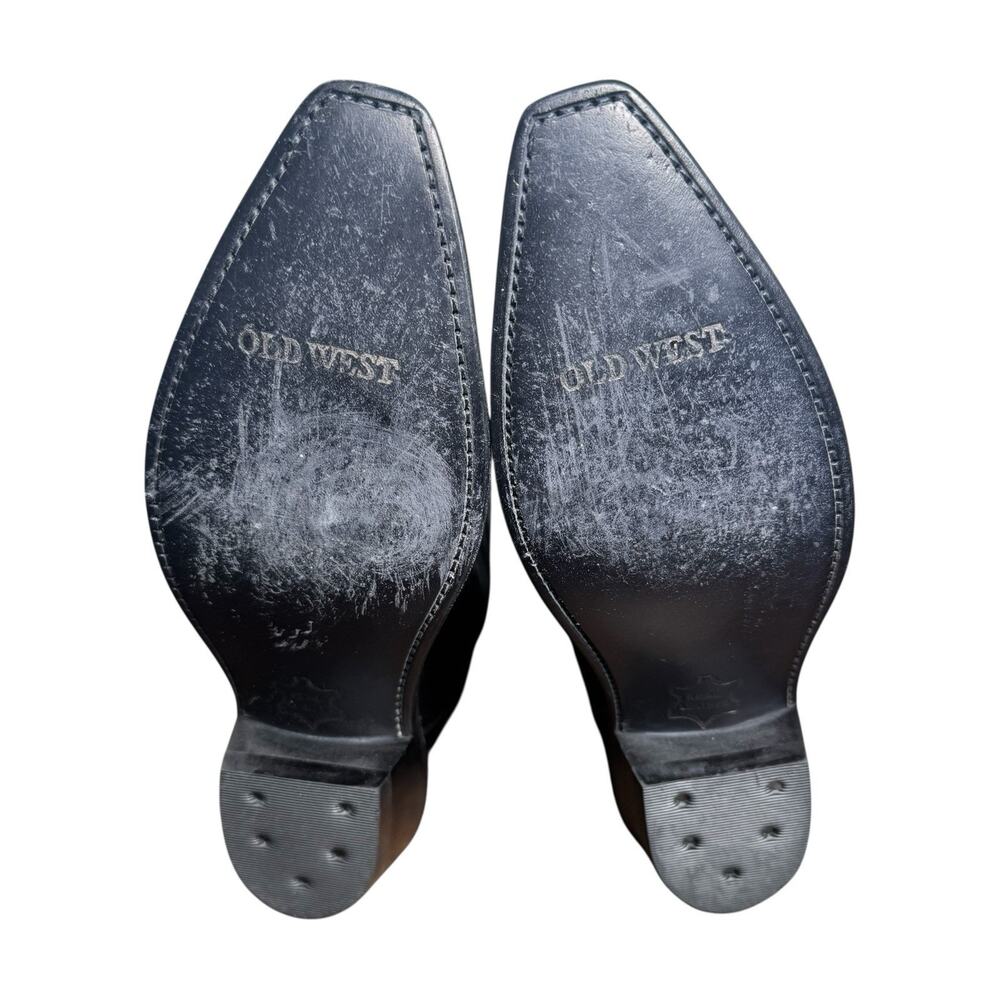 Old West Black Leather Western Cowboy Boots LF1510 Women's Size 7.5 Classic - Picture 12 of 12